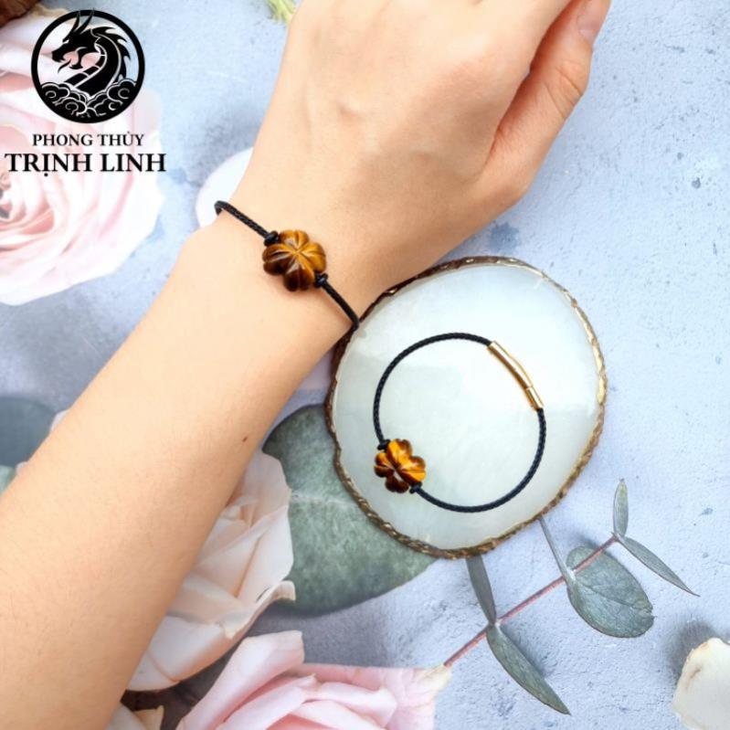 VÒNG TAY CỎ BỐN LÁ VÀNG NÂU