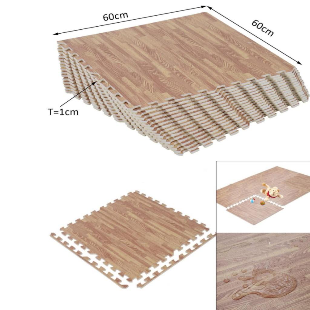 Thảm Xốp Lót Sàn Vân Gỗ Bộ 6 Tấm Kích Thước 60x60x1 Cm