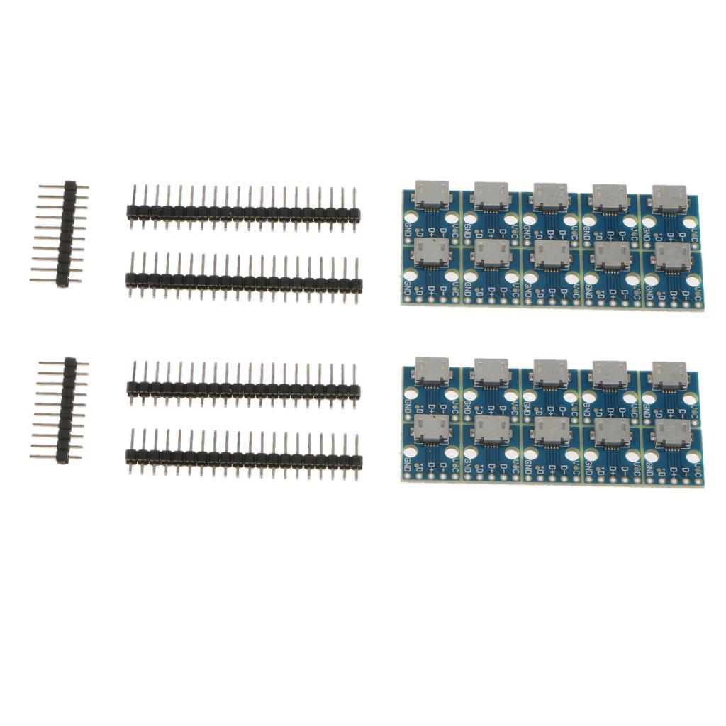 20x Stable MICRO USB To DIP Adapter 5 pins Female Connector PCB Converter