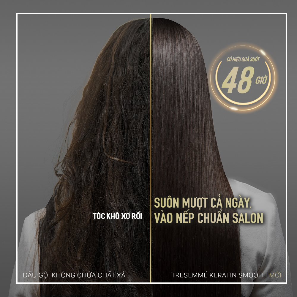 Dầu gội TRESEMME Keratin Smooth Cho tóc khô xơ rối Công thức Hydrolyzed Keratin Dưỡng Tóc Vào Nếp Suôn Mượt 850g