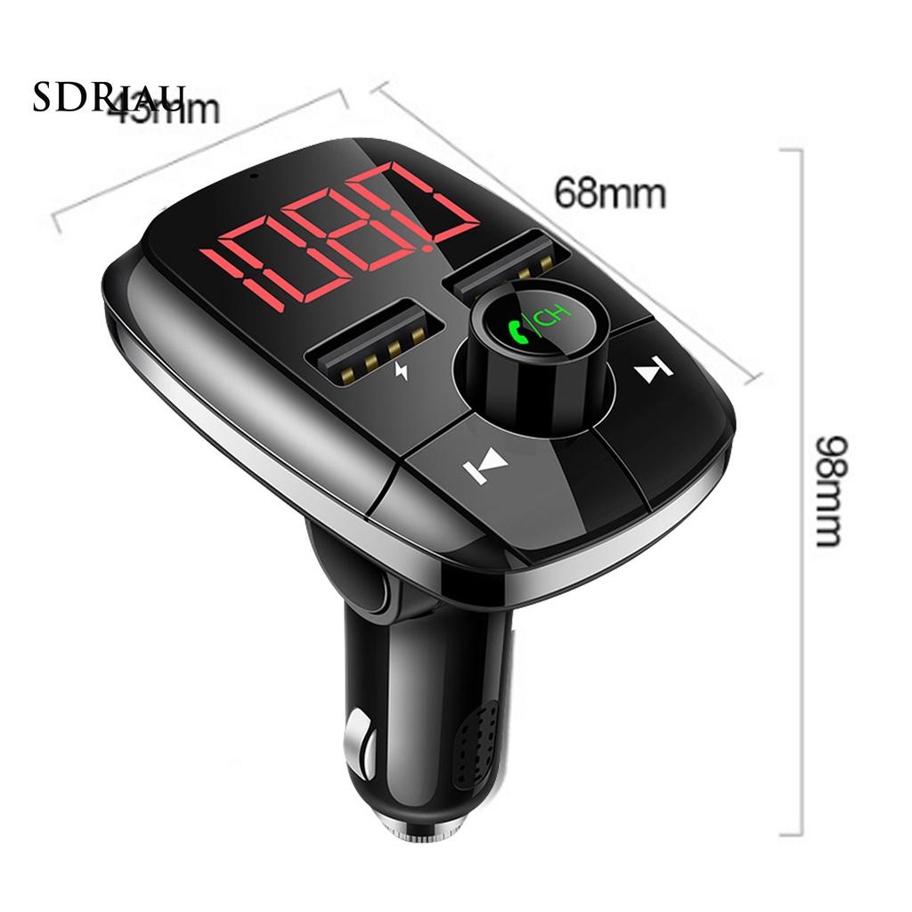 *QCDZ* T50 FM Transmitter Quick Charging Digital Display Built-in MIC Car Bluetooth FM MP3 Player for Automobile