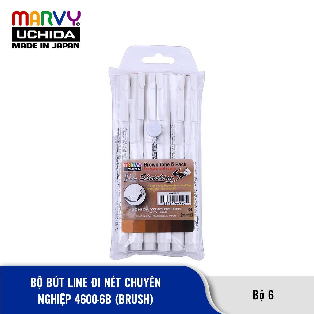 Combo 6 Bút Line Đi Nét Chuyên Nghiệp Marvy 4600