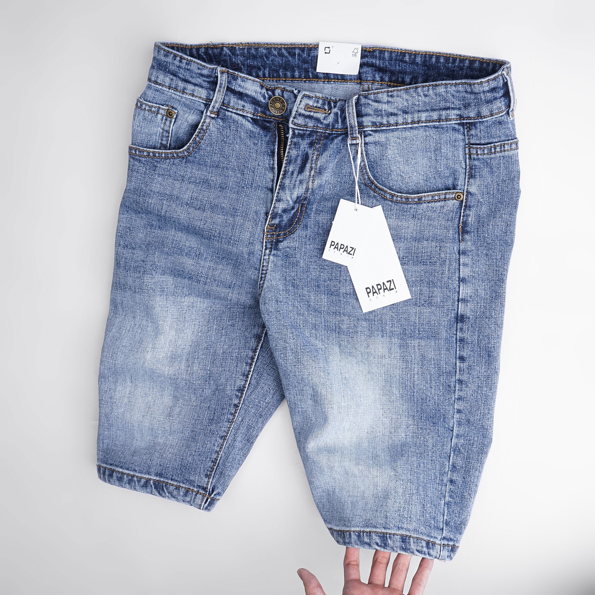 Quần Short Nam Vải Jean Cao Cấp form slimfit đẹp dễ phối đồ, phong cách cá tính - PAPAZI