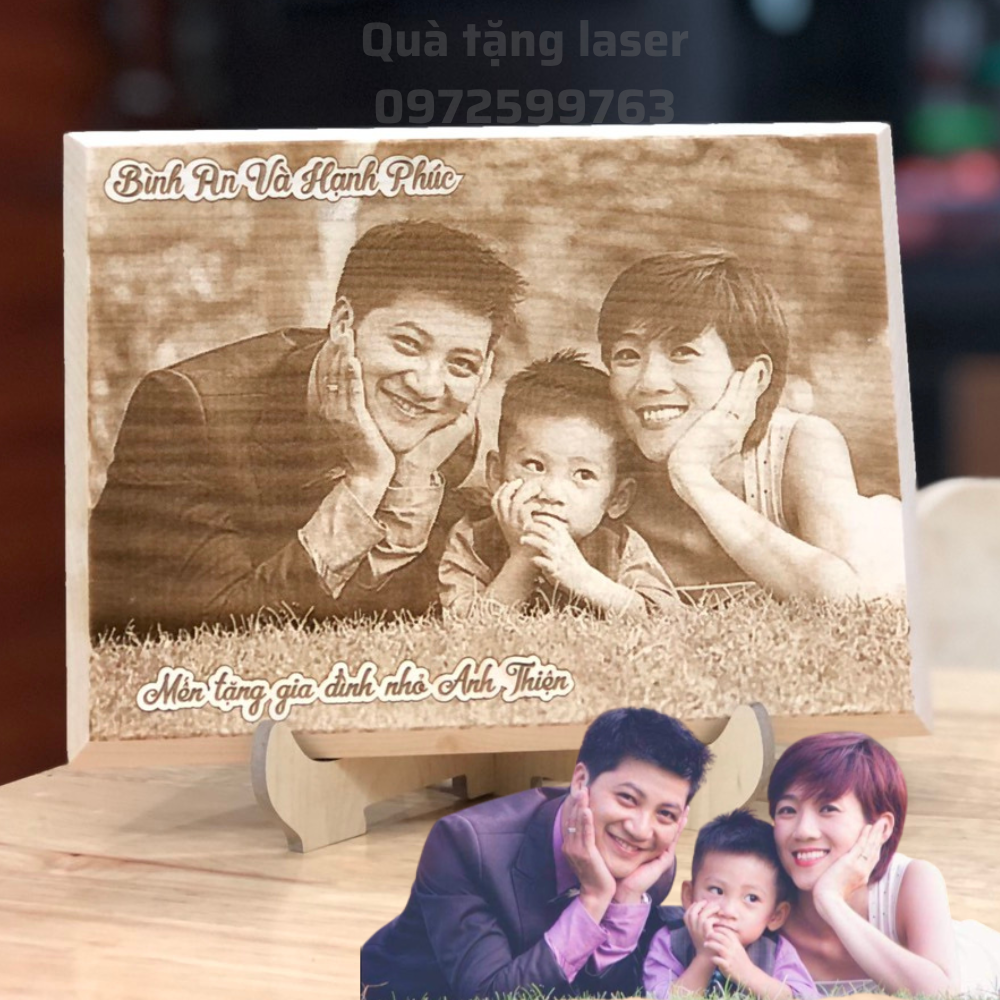 Tranh gỗ khắc ảnh gia đình - quà tặng kỉ niệm ý nghĩa
