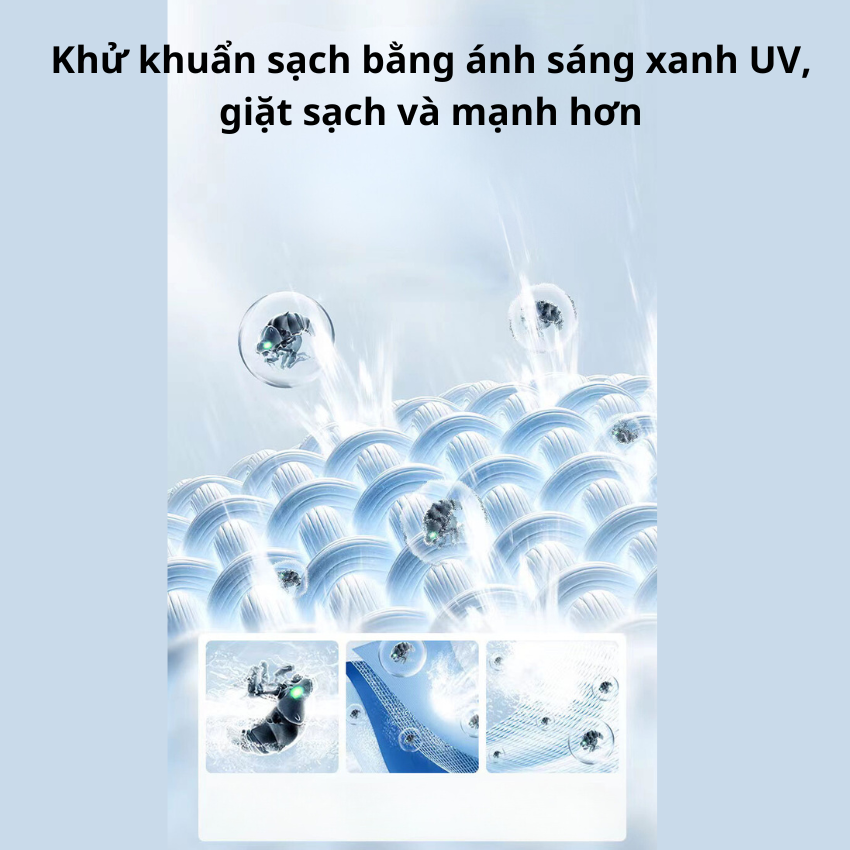 Máy Giặt Cửa Trên Tự Động 6Kg, Máy Giặt Đồ Trẻ Em Người Già Có Vắt Và Khử Khuẩn UV