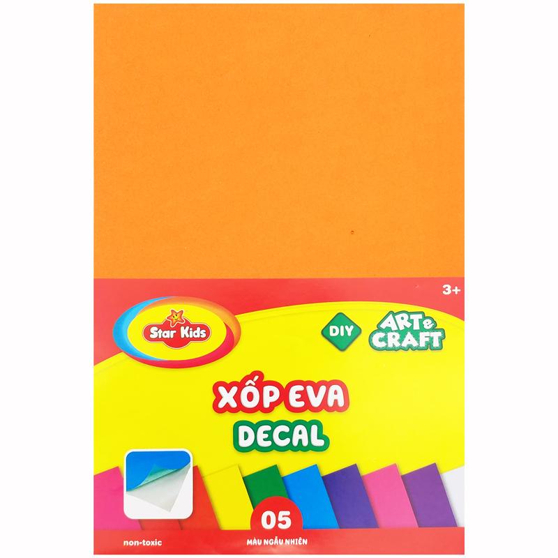 Bộ 5 Xốp Eva Decal DYI Art &amp; Craft - Star Kids K-911 (Sắc Độ Màu Giao Ngẫu Nhiên)