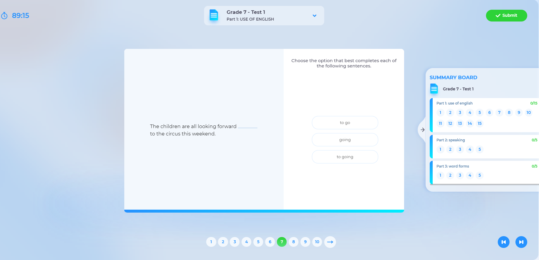 Ứng dụng bài kiểm tra Practice Tests 7