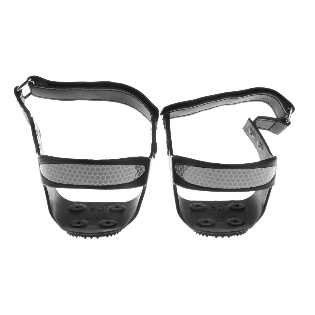Reflective Ice Snow Shoe Boot Grips Crampon Traction  Cleats