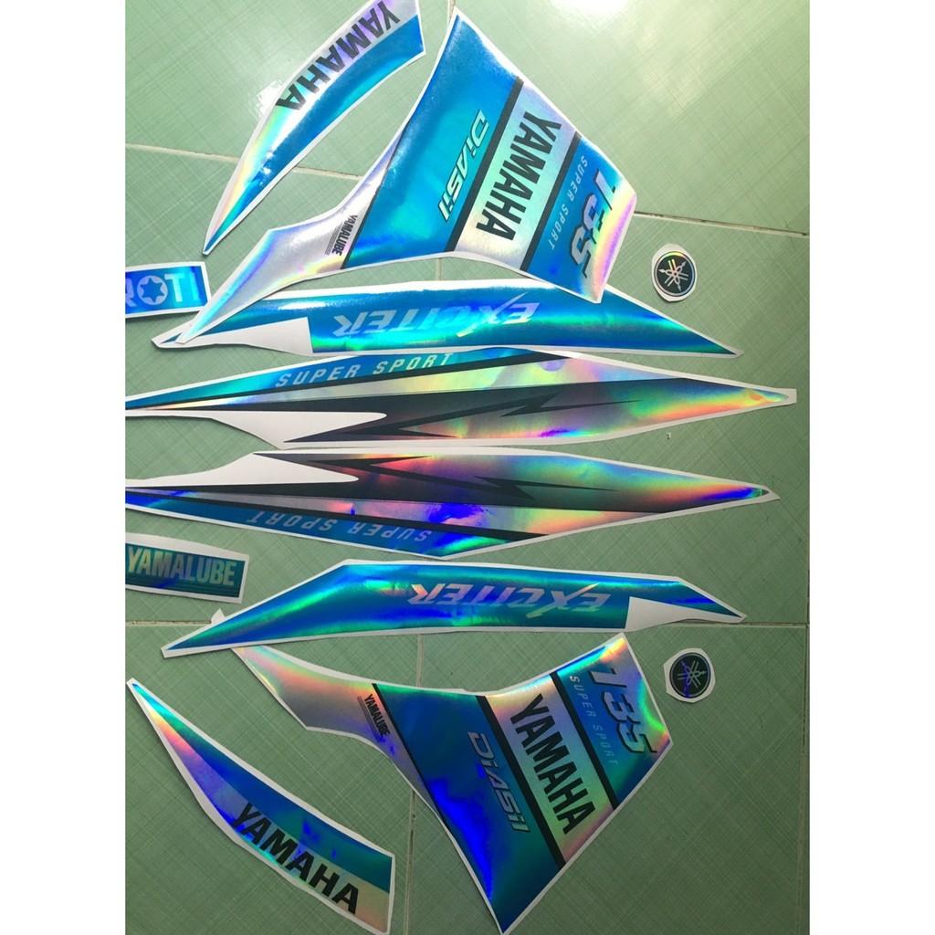 Tem exciter 135 xanh ngọc bạc