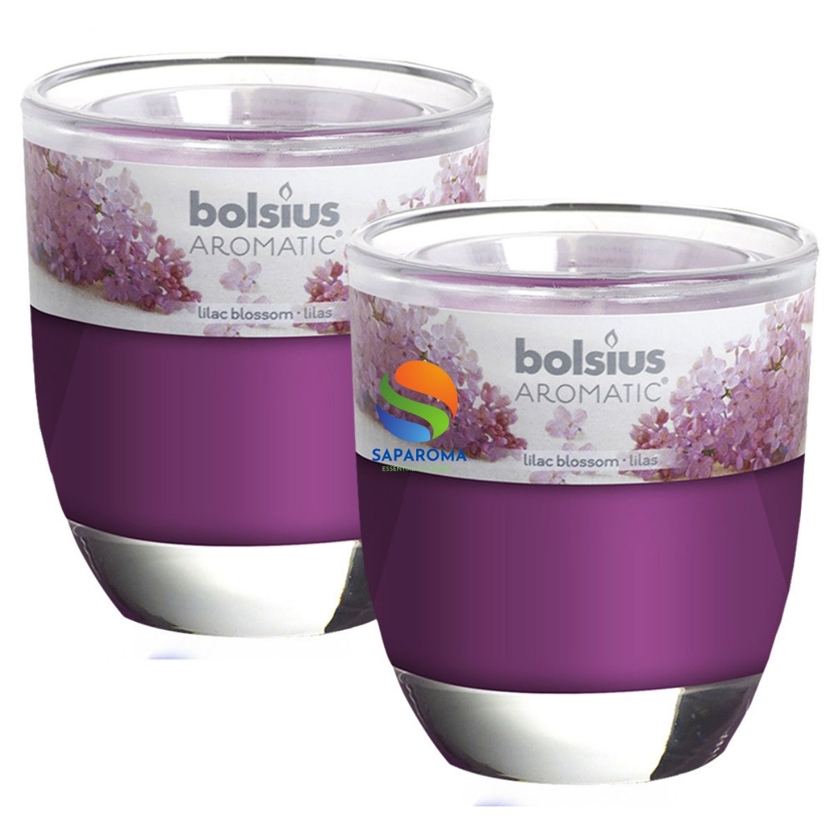 Combo 2 ly nến thơm tinh dầu Bolsius Lilac Blossom 105g - hoa tử đinh hương, nến trang trí, thơm phòng, thư giãn, hỗ trợ khử mùi