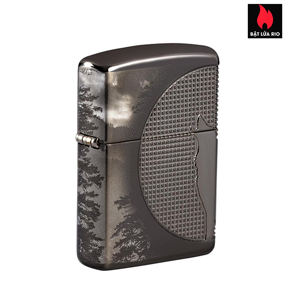 Bật Lửa Zippo 49353 – Zippo Armor Wolf Design Black Ice