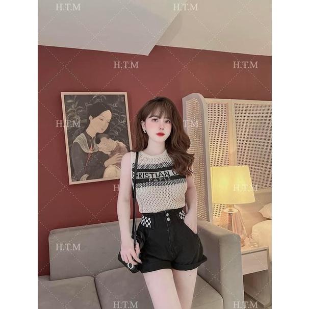Áo len lưới sát nách chữ ĐI Ô