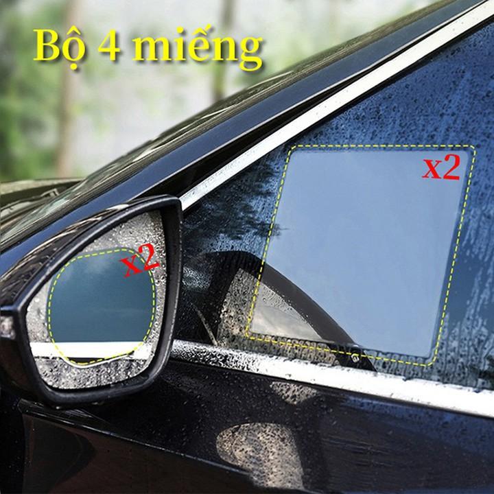 Bộ Miếng Dán Chống Nước Gương Chiếu Hậu và kính lái siêu bền hiệu quả trời mưa tránh đọng nước dễ nhìn gương