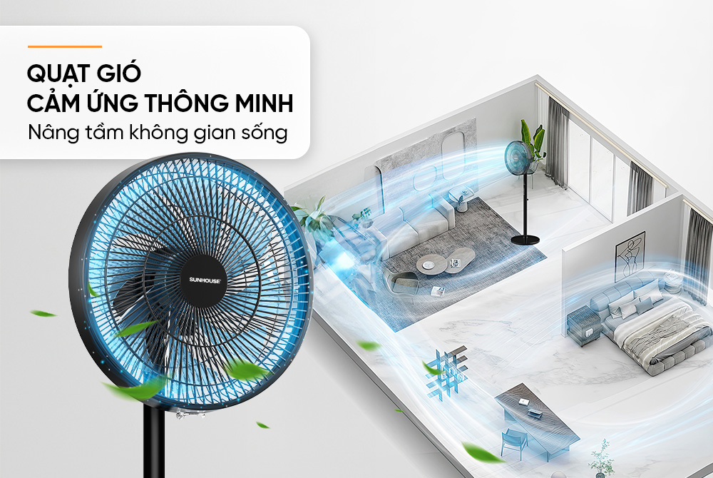 Quạt đứng 8 cánh SUNHOUSE SHD7346 - Hàng chính hãng
