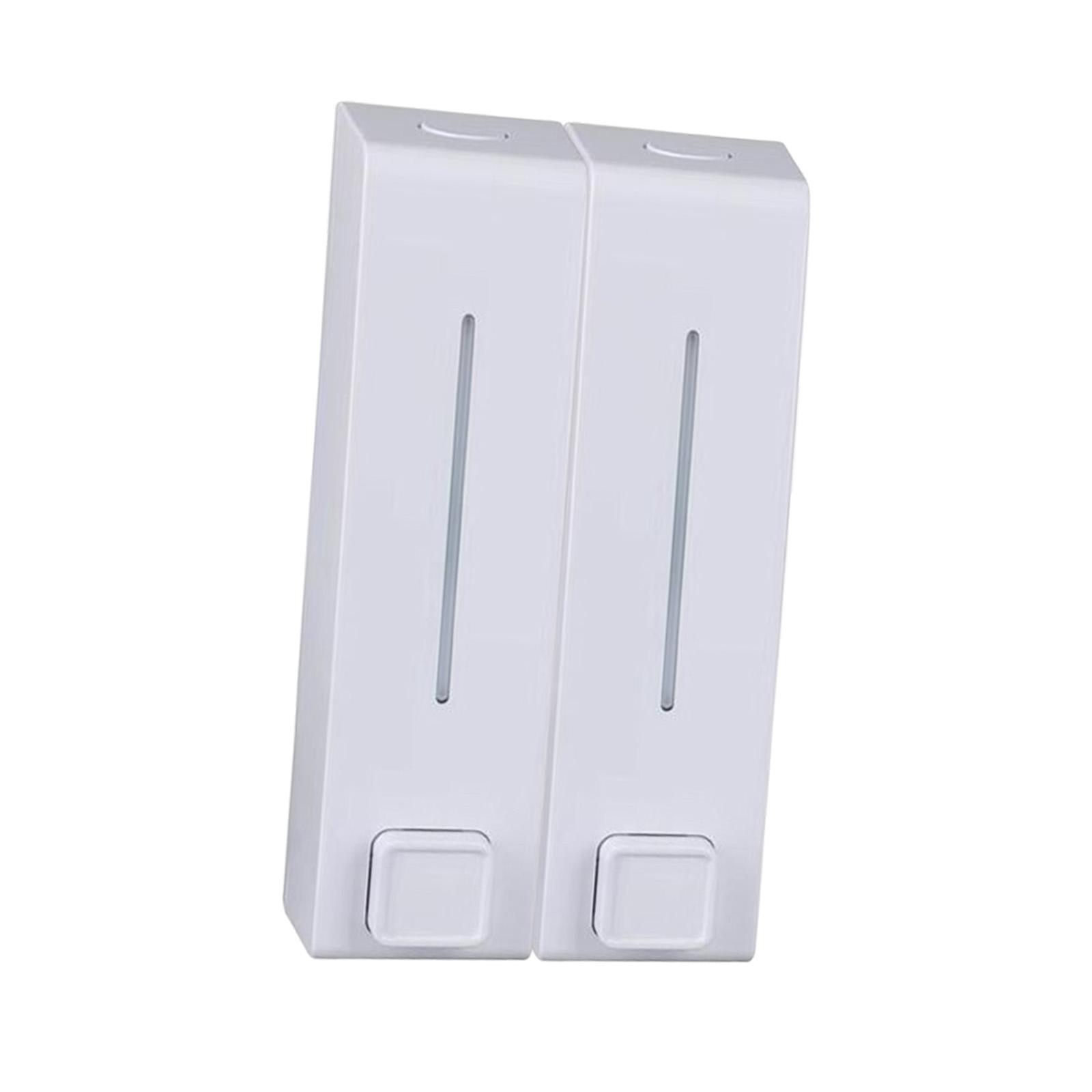 Shampoo Dispenser for Shower Wall,Wall Mounted Shower Soap Dispenser 2 Chamber,Refillable Shampoo Conditioner Pump Dispenser for Hotel Bathroom