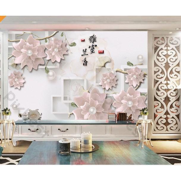 Tranh dán tường Hoa thời trang trang sức hiện đại, tranh dán tường 3d hiện đại  MS1213959