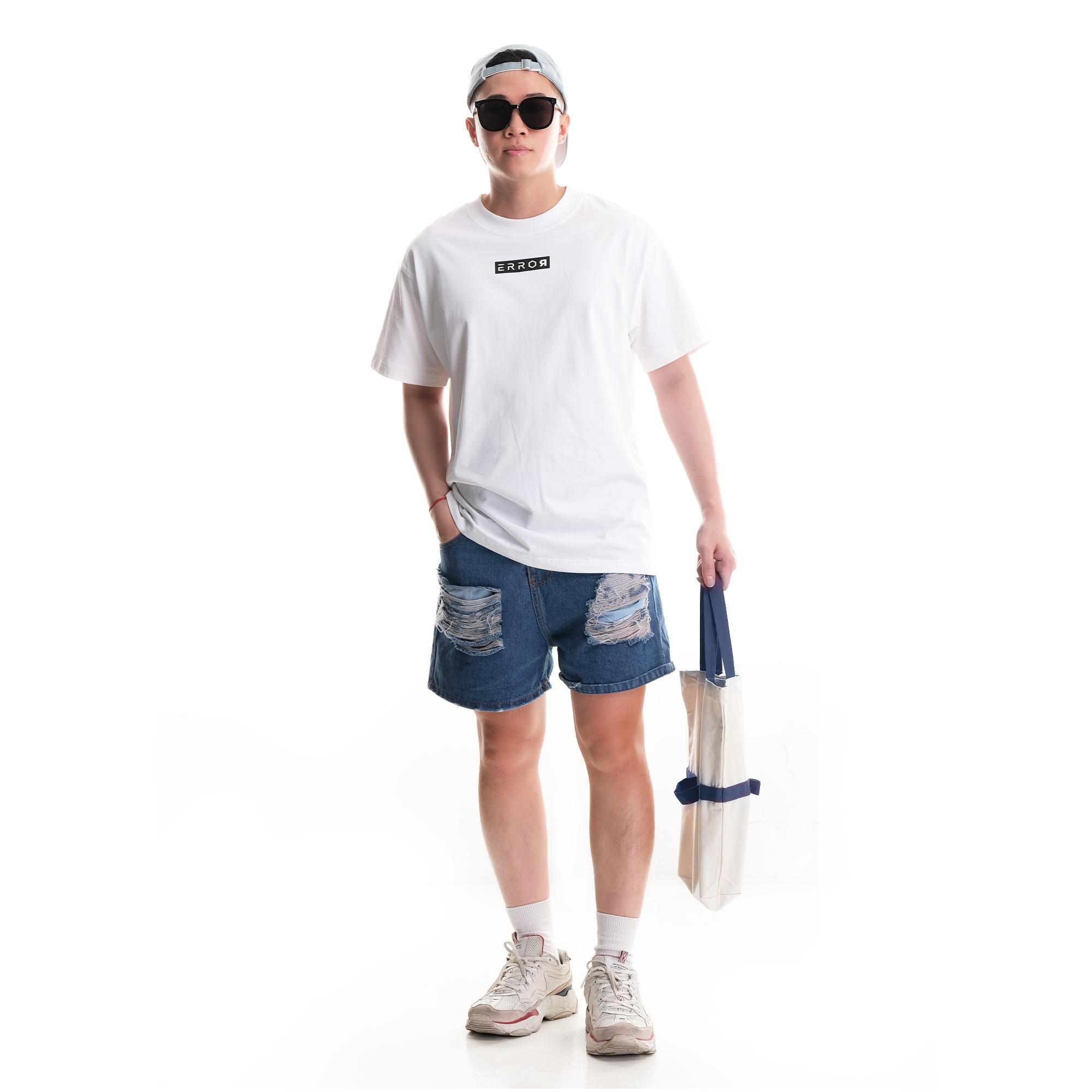 Áo Phông Oversize Nam Nữ Cặp Đôi Error Vision Local Brand Error Cotton Basic Màu Trắng Vải Mát Không Co Rút Sau Giặt