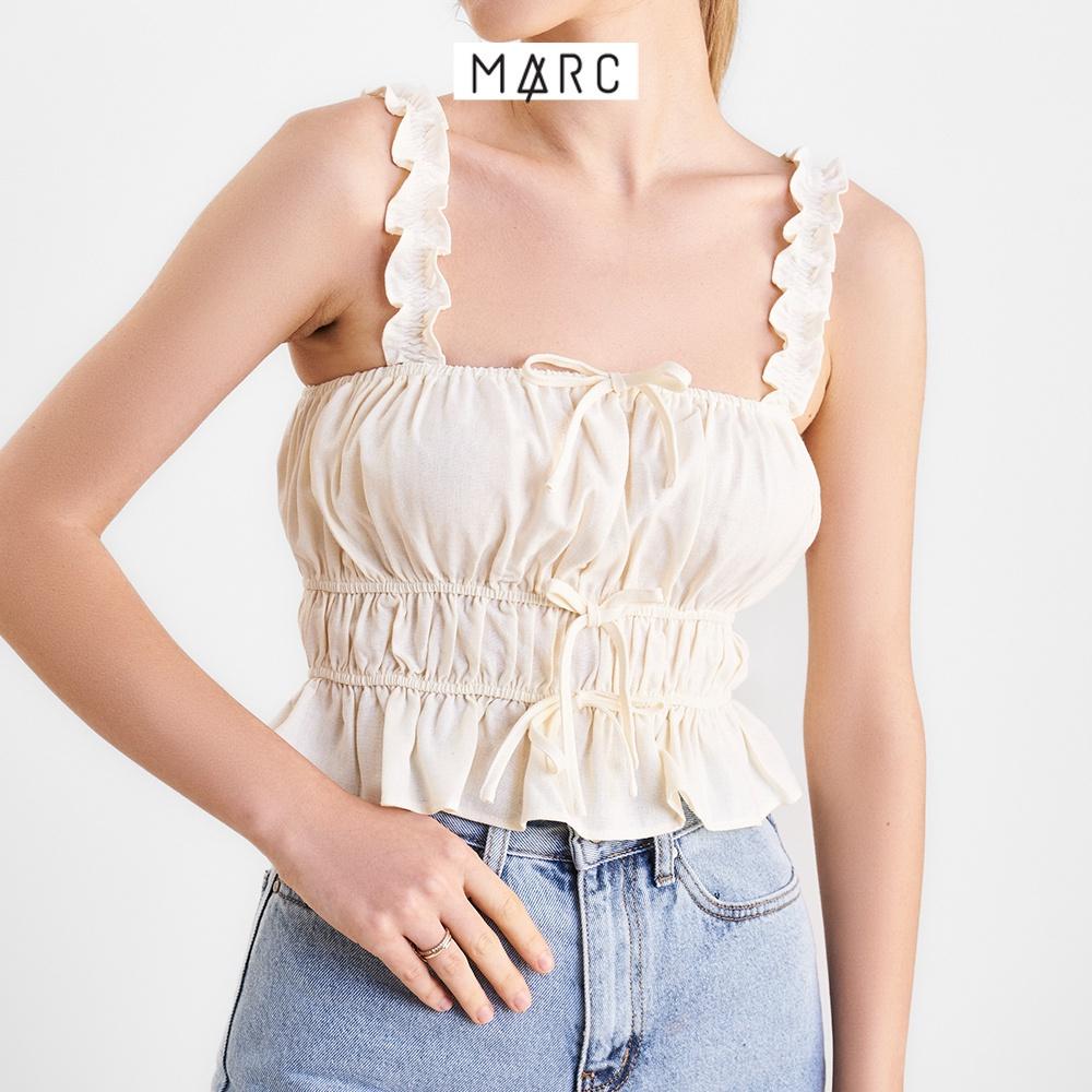 Áo kiểu nữ MARC FASHION linen 2 dây bèo rút nhún