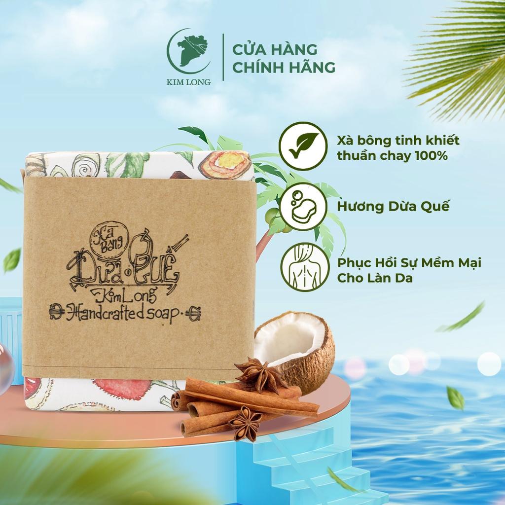 Xà Bông Dừa Kim Long Tinh Khiết Thuần Chay 100% Tẩy Da Chết Thoáng Lỗ Chân Lông Giảm Mụn Lưng 100gram