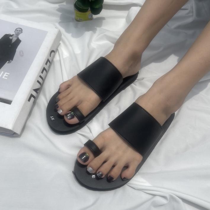 dép xỏ ngón nam nữ màu đen ( sandal đồng nai )