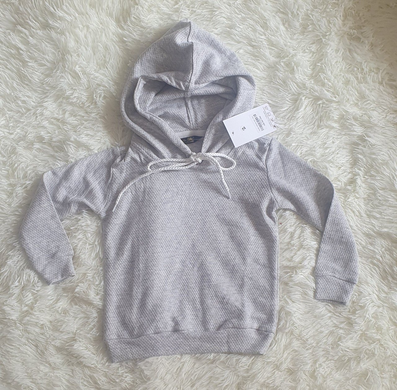 Áo Hoodie xám vải thun cotton 100% 2 chiều