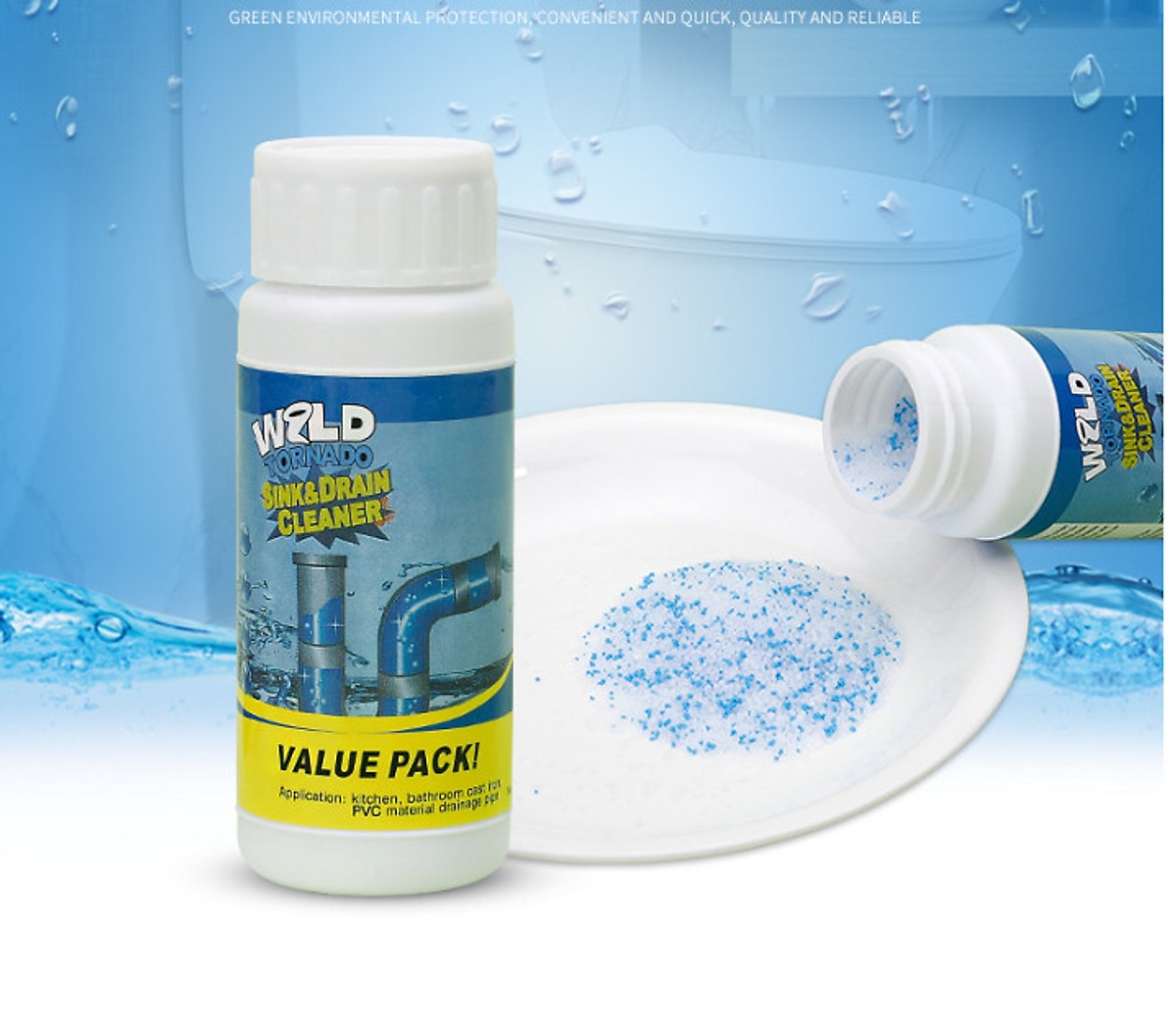 Bột Thông Tắc Cống Cực Mạnh-Bột Thông Bồn Cầu, Thông Tắc Ngẽn Cống, Lavabo-110G