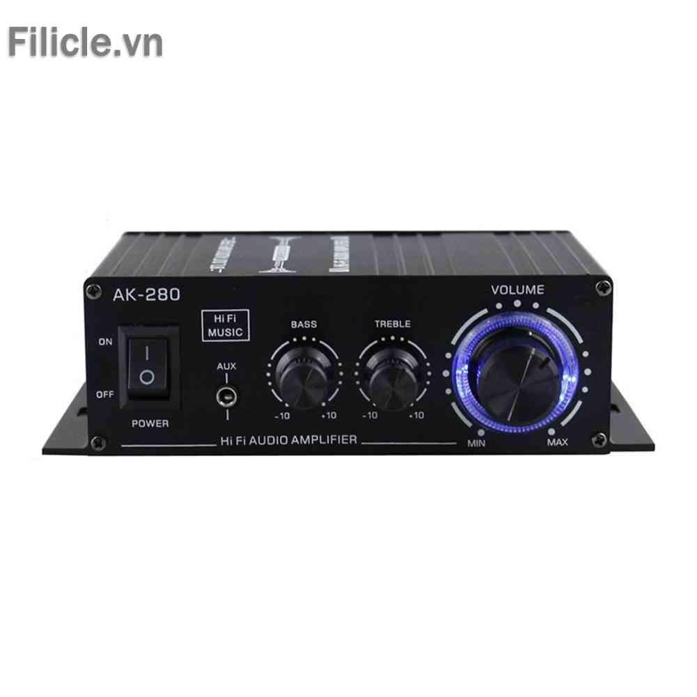 Bộ Khuếch Đại Âm Thanh Kỹ Thuật Số AK-280 40W + 40W 12V 2 Kênh Chuyên Dụng