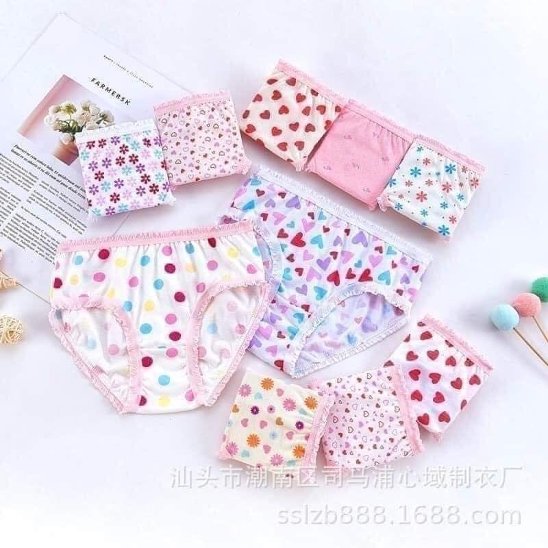 Quần chip cho bé gái 2 đến 12 tuổi set 3 quần tam giác chất cotton cao cấp mềm mịn an toàn JIMADO