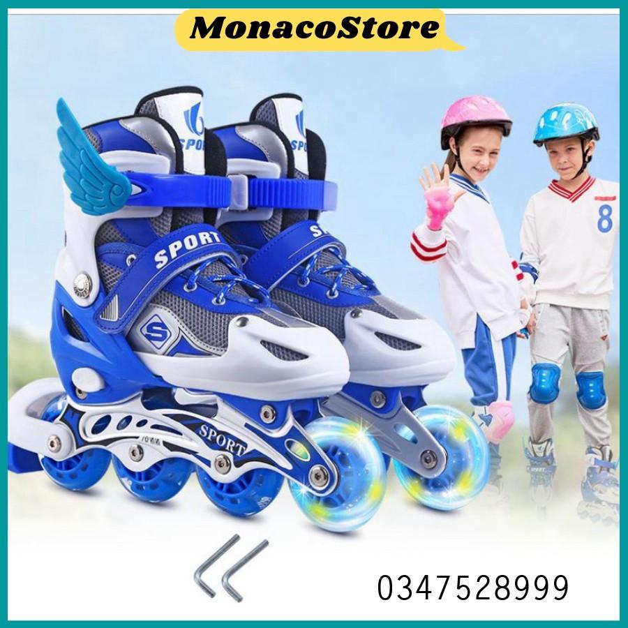 Giày patin trẻ em có bánh xe phát sáng, full bảo hộ giày sport hàng chất lượng- MonacoStore