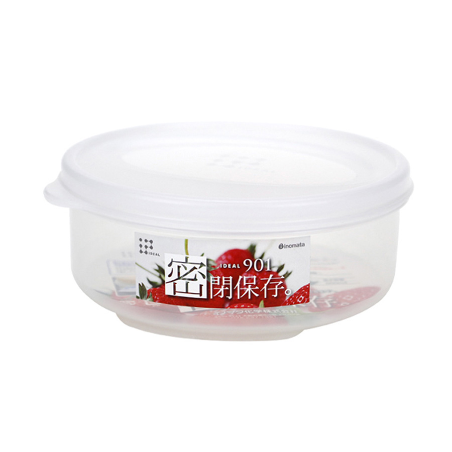 Combo Hộp Nhựa Tròn Nắp Dẻo Bảo Quản Thực Phẩm + Muôi Nhựa Xới Cơm An Toàn - Nội Địa Nhật Bản