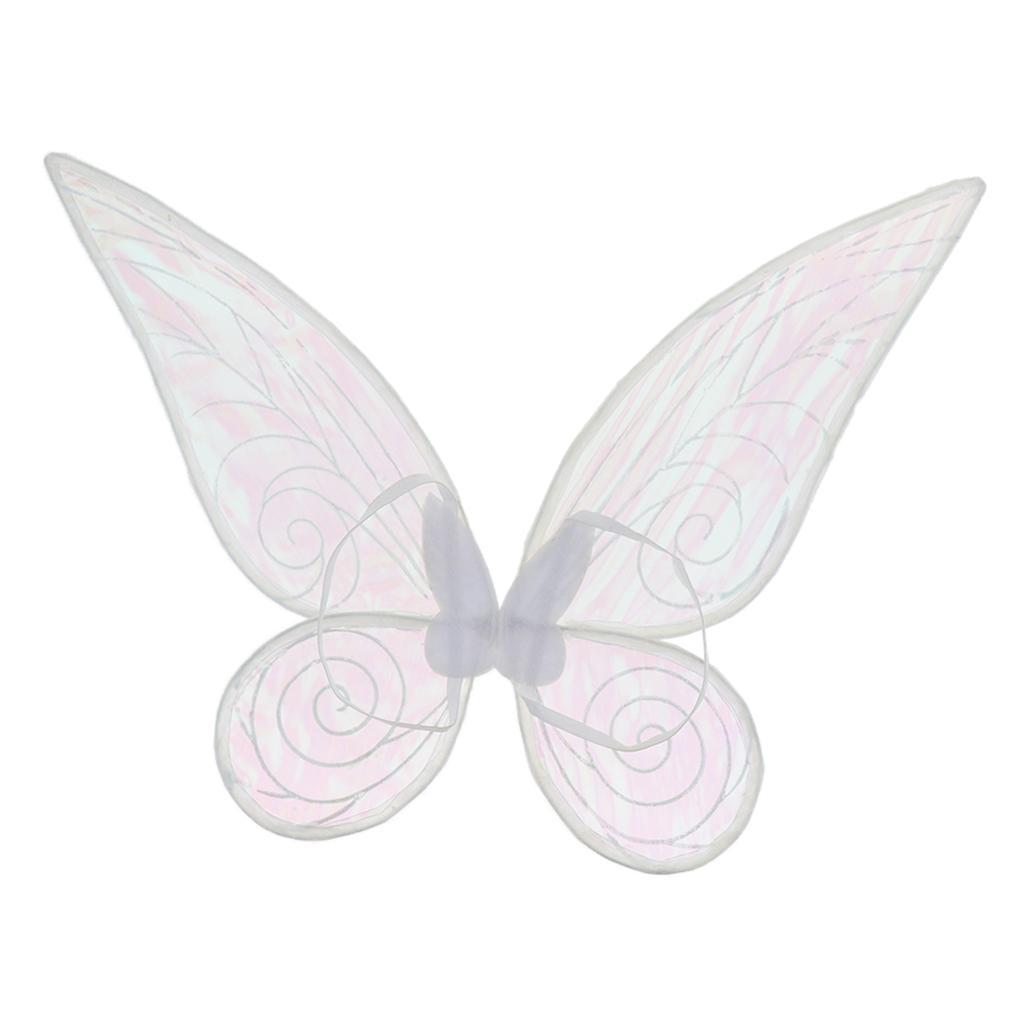 5X Shiny Butterfly Angel Fairy Wing Party Fancy Dress White Kids