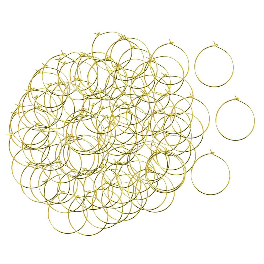 100x Lots Simple Round Hoop Earrings Circle Ear Hoop Female Earrings Making