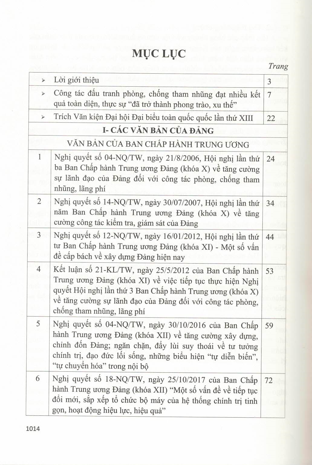 Hệ Thống Các Văn Bản Của Đảng Và Nhà Nước Về Công Tác Phòng, Chống Tham Nhũng, Tiêu Cực