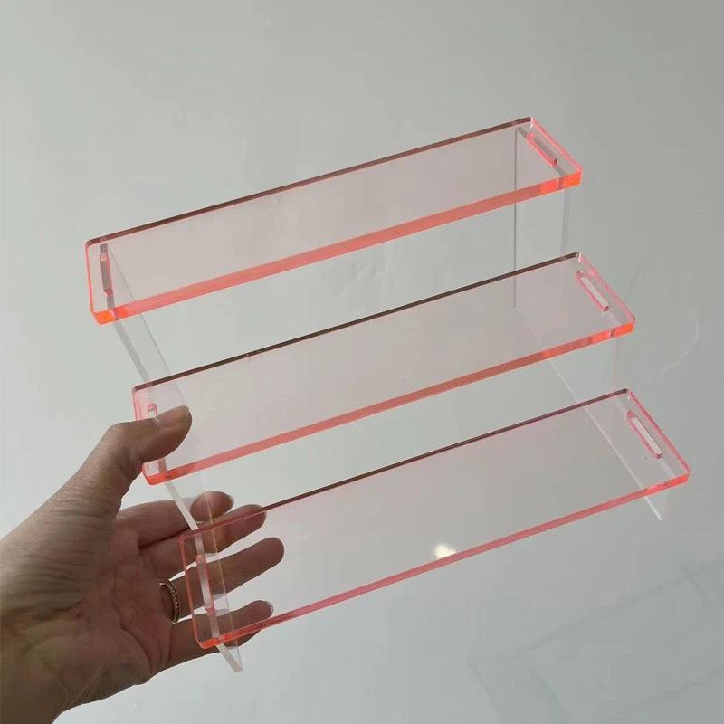 Hàng cao cấp, Kệ Mica trưng bày sản phẩm , lắp ghép, nhiều màu sắc, thiết kế theo yêu cầu - Cam xuyên sáng A