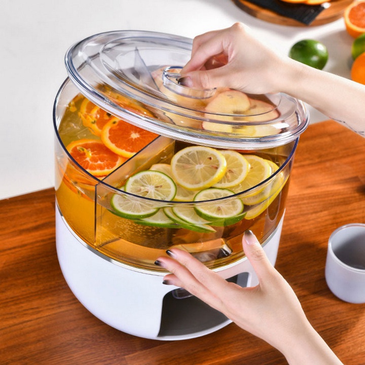 It shop - Bình đựng nước trái cây 3 ngăn Kettle Pot có vòi xoay 360