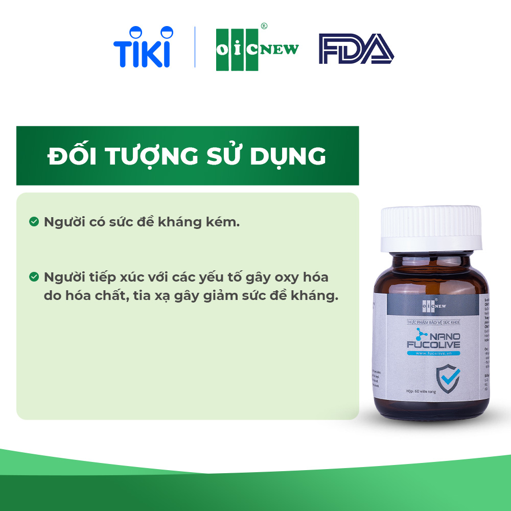 Viên Uống Nano Fucoidan OIC New Chiết Xuất Từ Rong Nâu Tăng Cường Sức Đề Kháng Và Chống Oxy Hóa Lọ 30 Viên