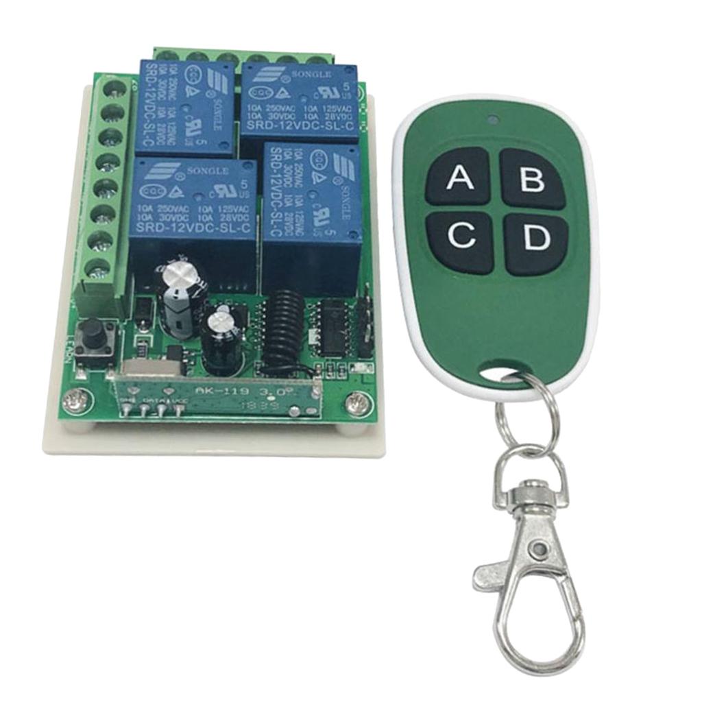 Wireless Receiver Lamp /Light Remote Control Switch - 433 Mhz Remote Controller, for Smart Home Appliance, Green