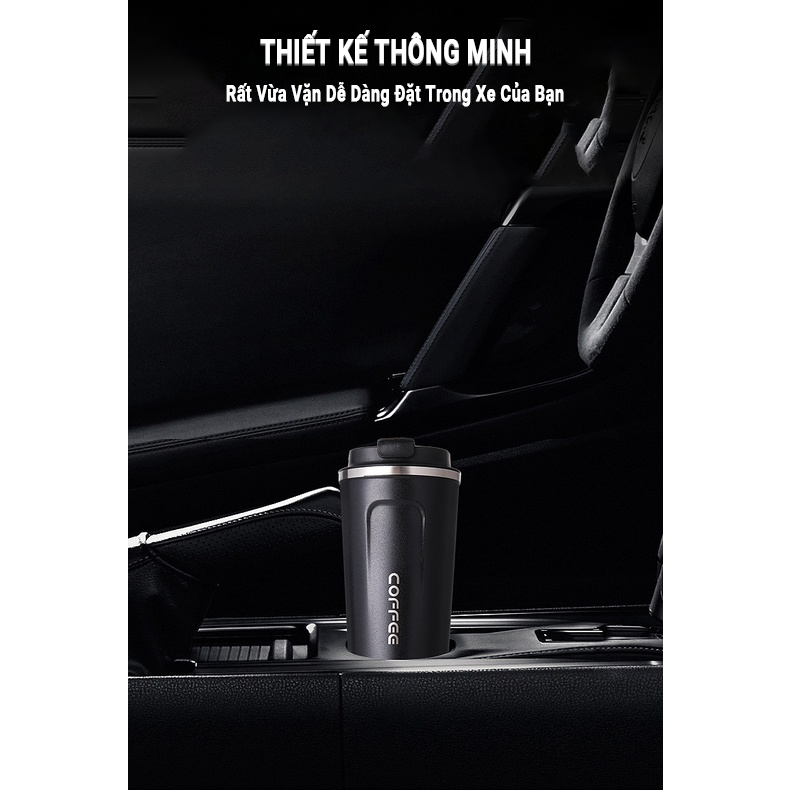 Cốc Giữ Nhiệt Coffeeholic Teement Inox 304 Dung Tích 510ml Cao Cấp Kiểu Dáng Hàn Quốc Cầm Tay Sang Trọng- Hàng Chính Hãng