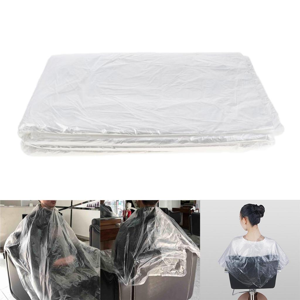 100x Disposable Hair Cutting Cape Unisex Barber Shop Capes Transparent