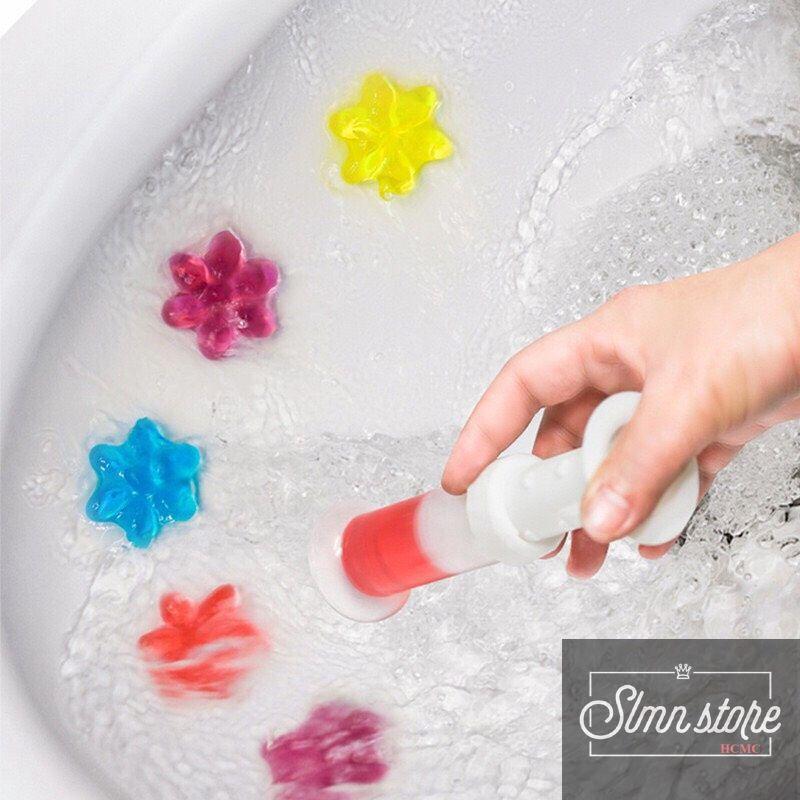 Gel khử mùi bồn cầu diệt khuẩn toilet hình bông hoa gel dính bồn cầu dạng thạch với 6 mùi thơm cho nhà vệ sinh.SD2_HoaKM