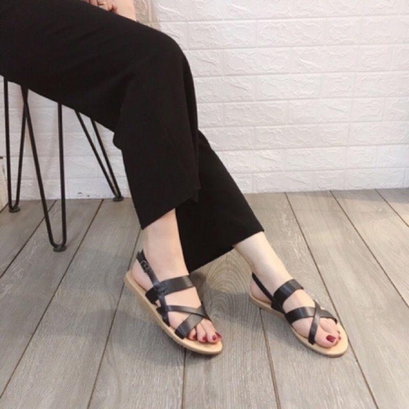 SANDAL ĐẾ KẾP BỆT QUAI CHÉO BẢN TO