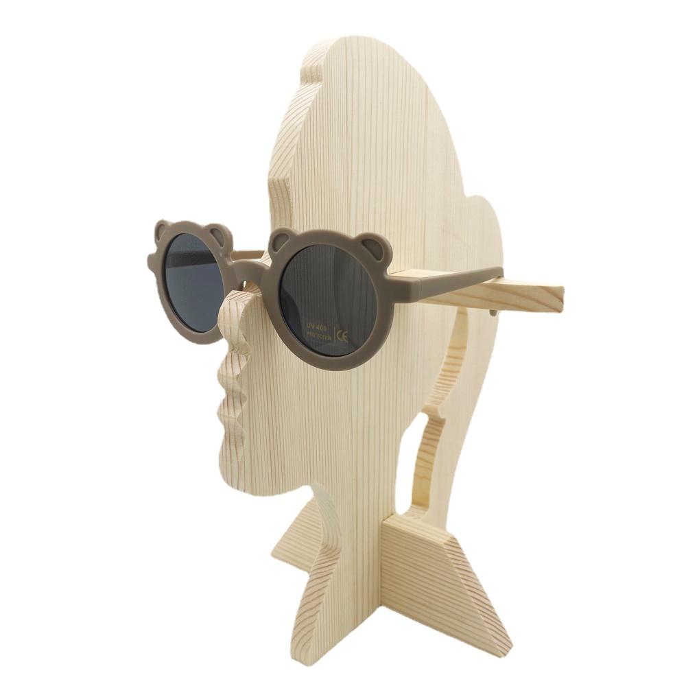 Mới Hoạt Hình Đáng Yêu Kính Mát Trẻ Em Hình Gấu Khung Bé Gái Trẻ Em Kính Chống Nắng Tròn Đường Đánh Bé Trai Mắt Kính Dễ Thương Sắc Thái