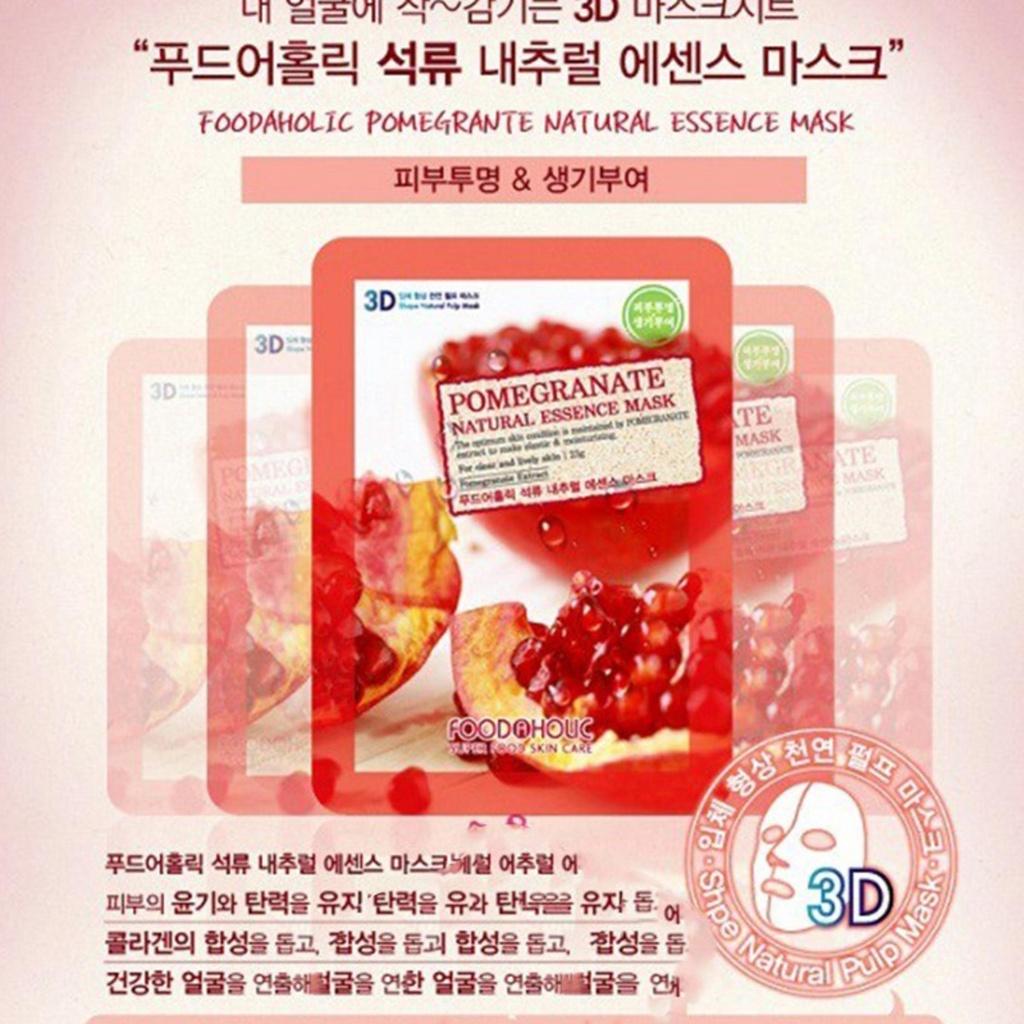 Mặt Nạ 3D Foodaholic Natural Essence Mask Pomegranate (Lựu) Dưỡng Da 23g