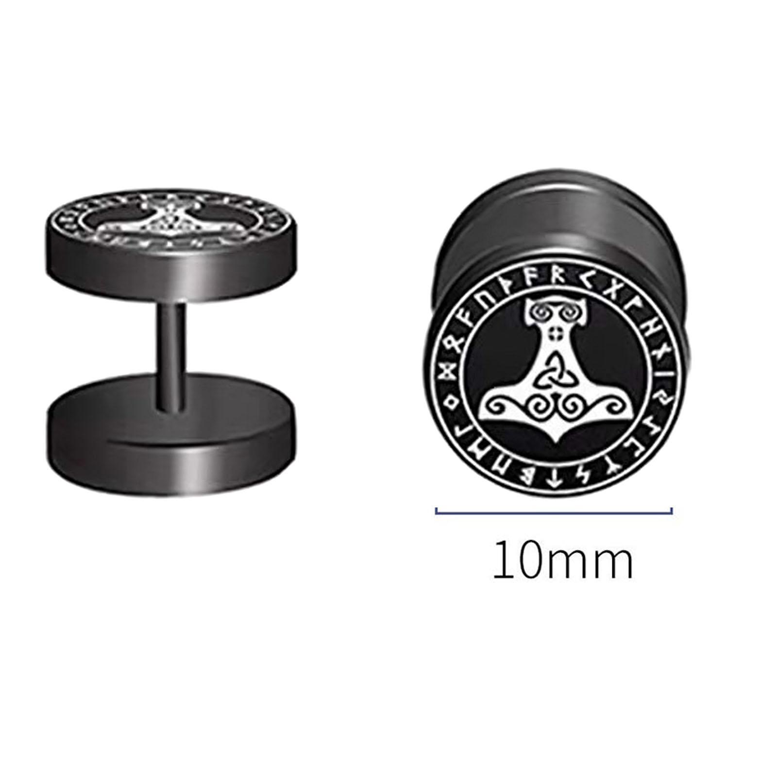 Stylish Stud Earrings for Men Women Metal Round Ear Studs Piercing Jewelry