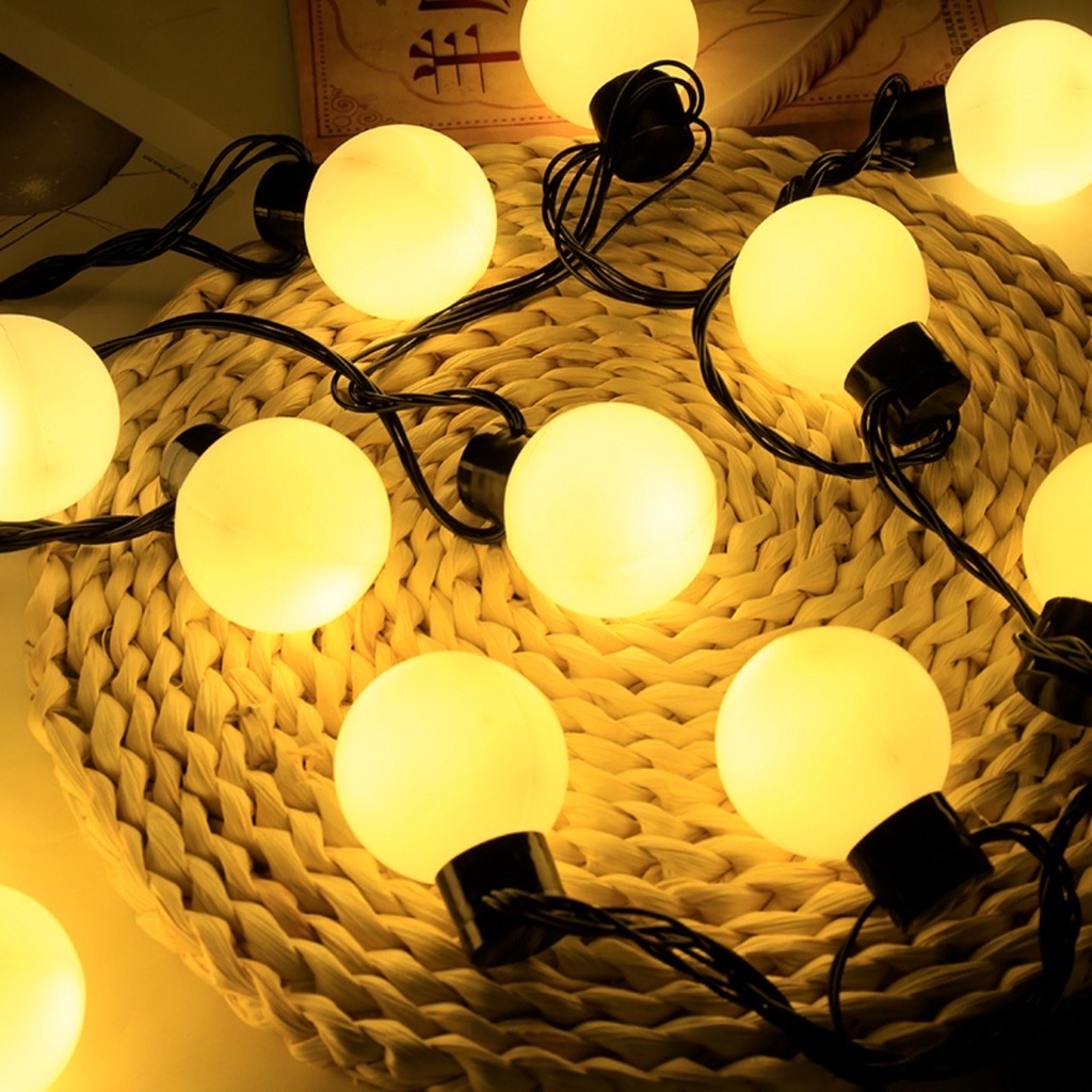 Dây Led trang trí ngoài trời dài 5M 20 bóng phi 4cm cắm điện trực tiếp