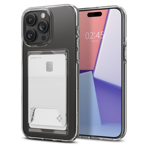 Ốp lưng dành cho iPhone 15 Pro Max Spigen Crystal Slot Dual Crystal Clear - Hàng Chính Hãng