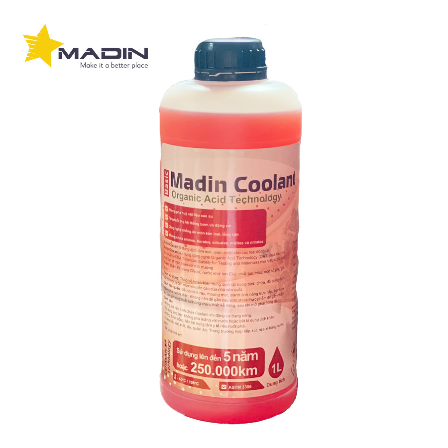 Dung dịch làm mát động cơ ô tô Madin Coolant Basic 1lít