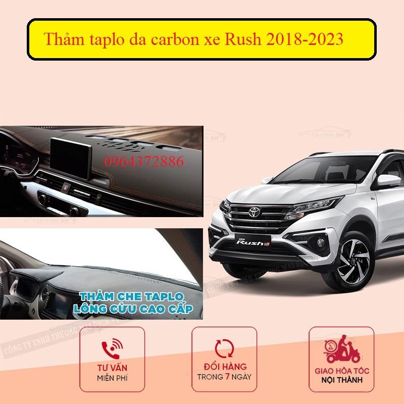 Thảm Taplo Da Cacbon Xe Toyota Rush 2018-2023, chống nóng tốt, chống trơn trượt, vừa khít theo xe