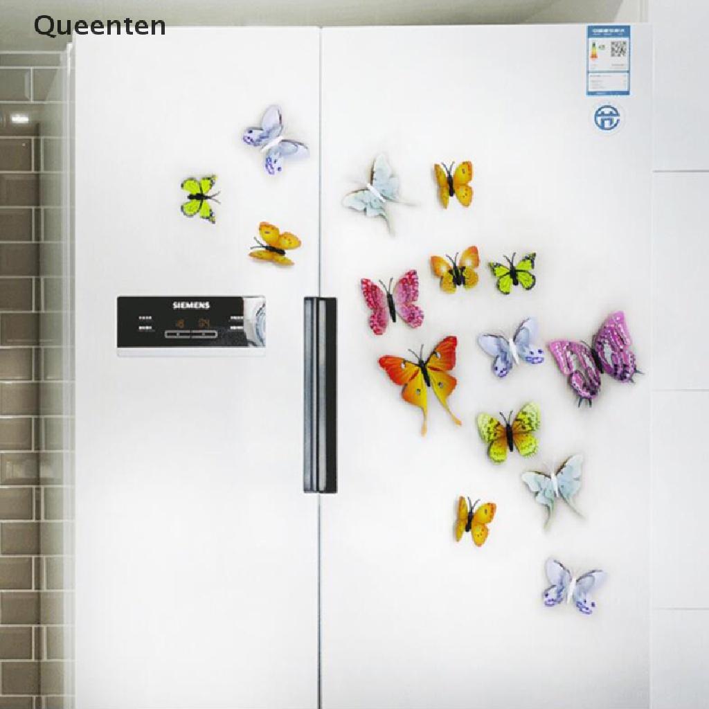 Queenten 12X 3D Butterfly Wall Sticker Removable Decals Kids Nursery Wedding Decor Mural QT