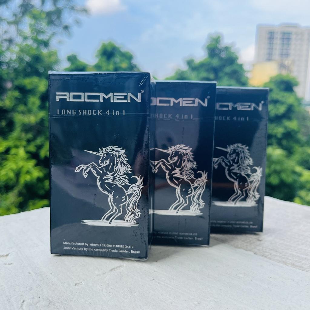 Bao cao su ROCMEN Long Shock Có Gai, Gân, Kéo Dài Thời Gian, Hộp 12 Cái_ Chân thực từng chuyển động